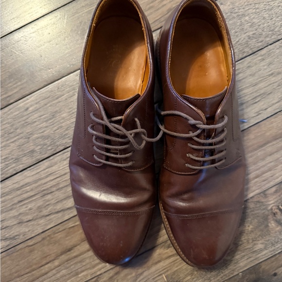 Men's Brown Leather Dress Shoes - Picture 2 of 2